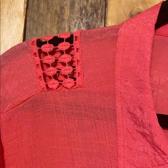 Watermelon color-lightweight tie blouse for beach - Picture 2 of 5